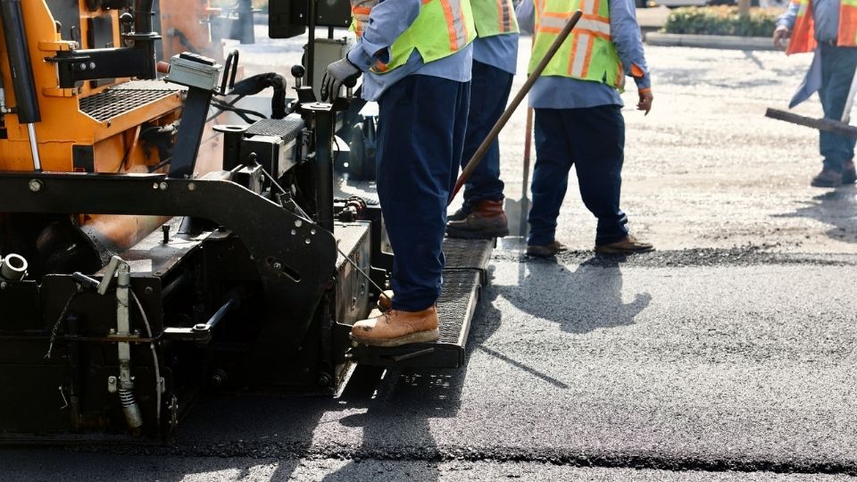 Working on Commercial Parking Lot Paving