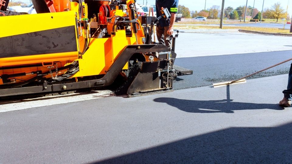 Commercial Parking Lot Working In the Process